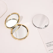 Aurelia round metallic folding compact mirror