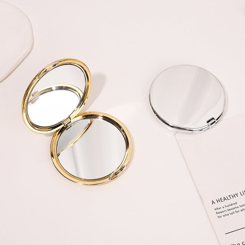 Aurelia round metallic folding compact mirror